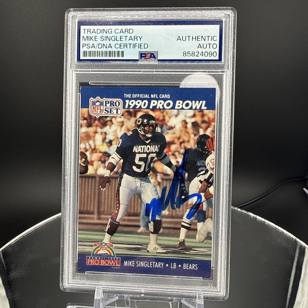 Mike Singletary 1990 Pro Set Pro Bowl #416 Signed Card Auto PSA RARE A